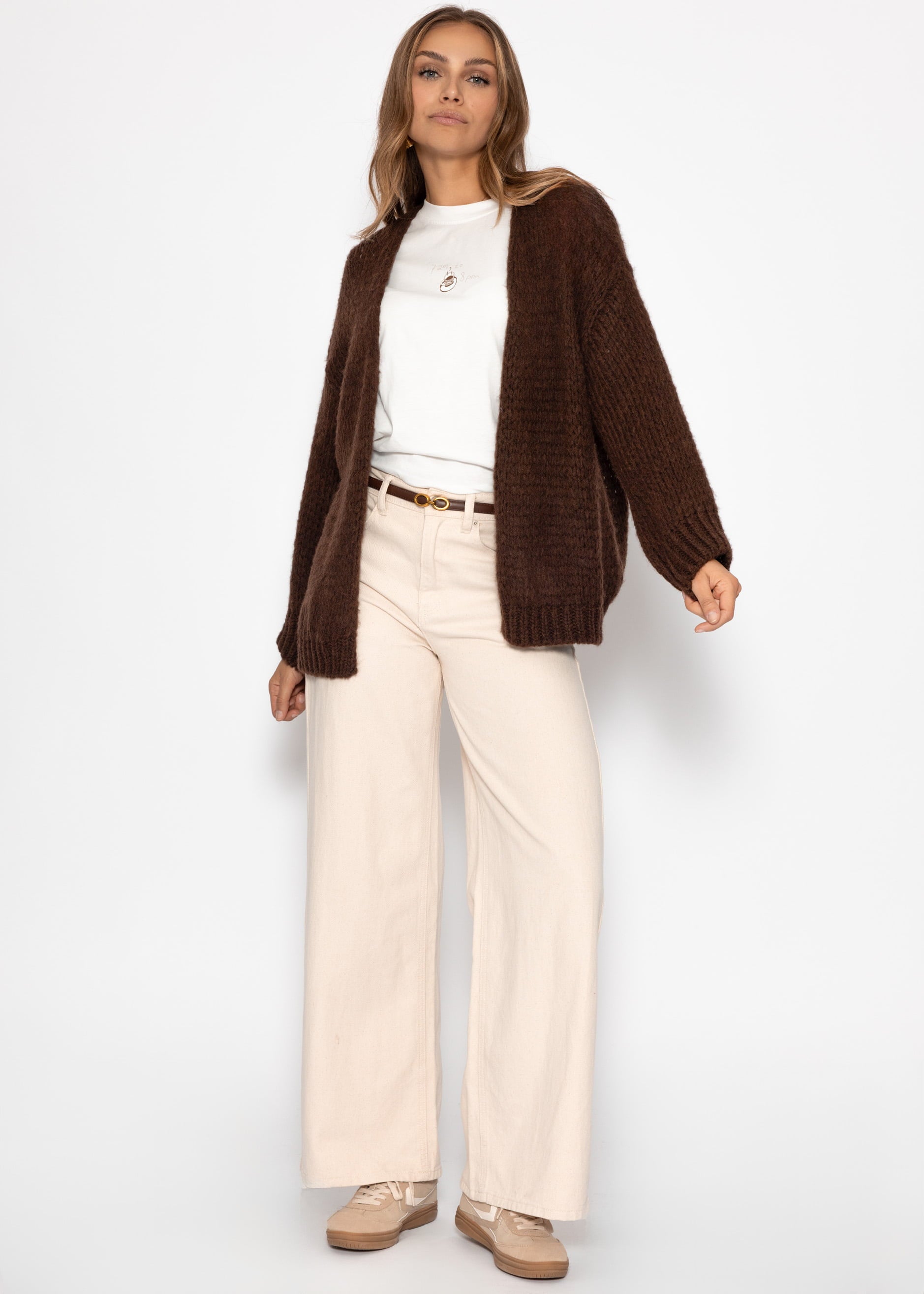 Overstørrelse Cardigan - Dunkelbraun