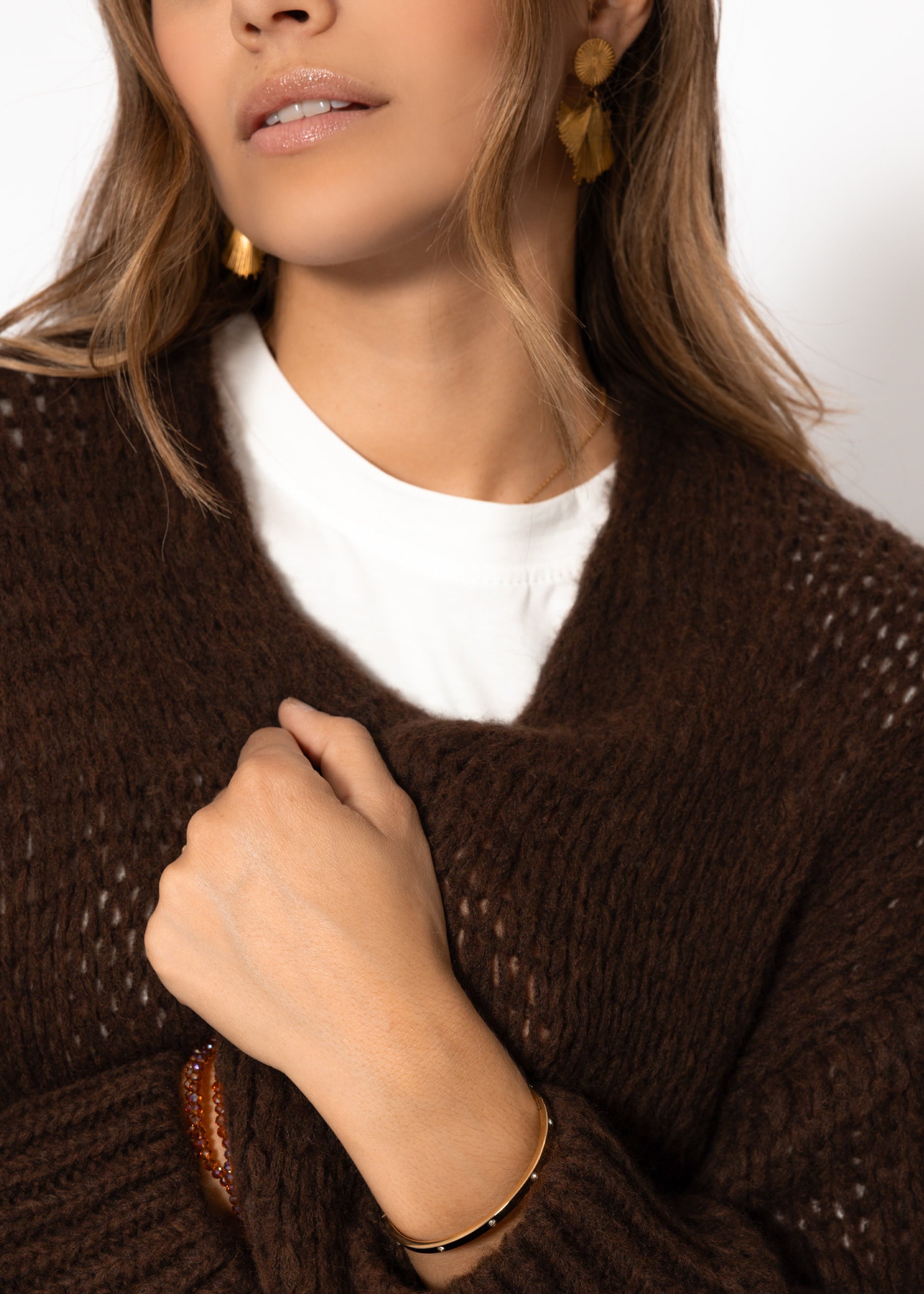 Overstørrelse Cardigan - Dunkelbraun