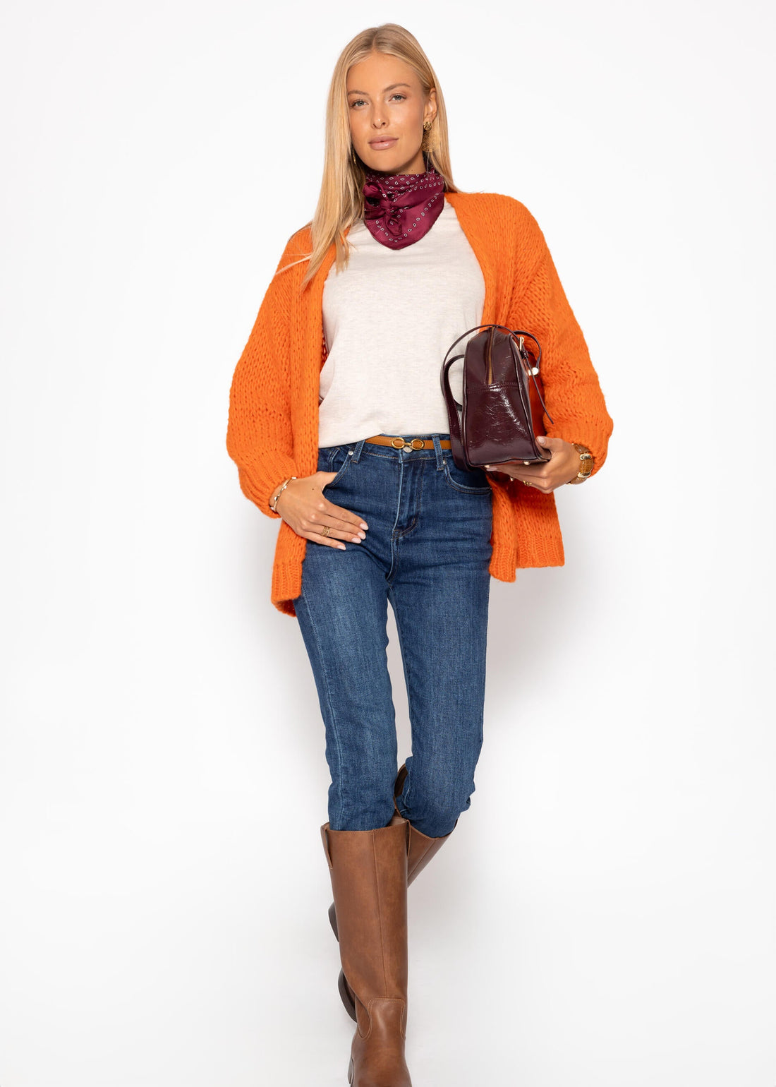 Cardigan surdimensionné - Orange