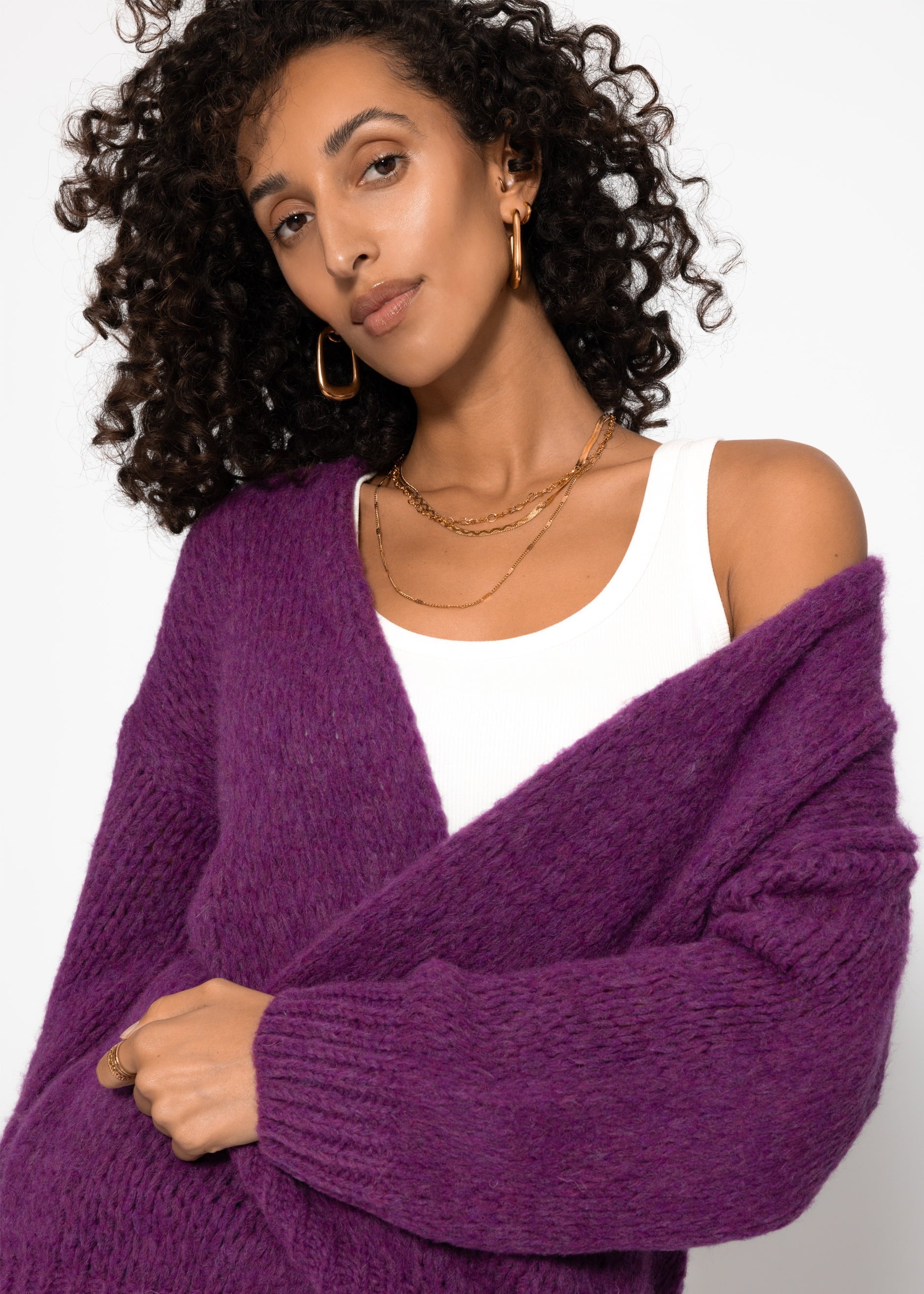 Oversize Cardigan - Plum
