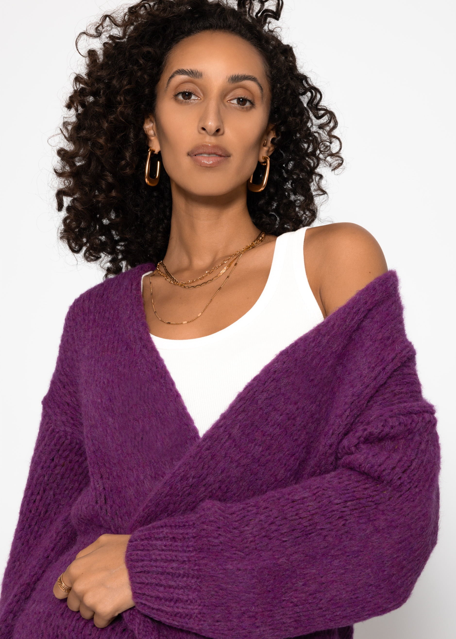 Oversize Cardigan - Plum