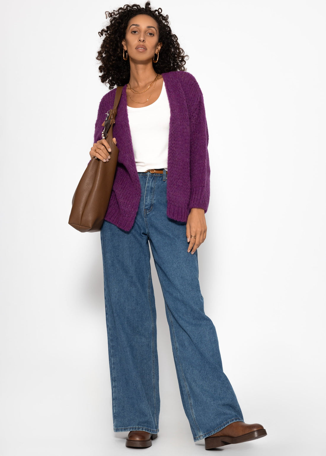 Cardigan surdimensionné - Plum
