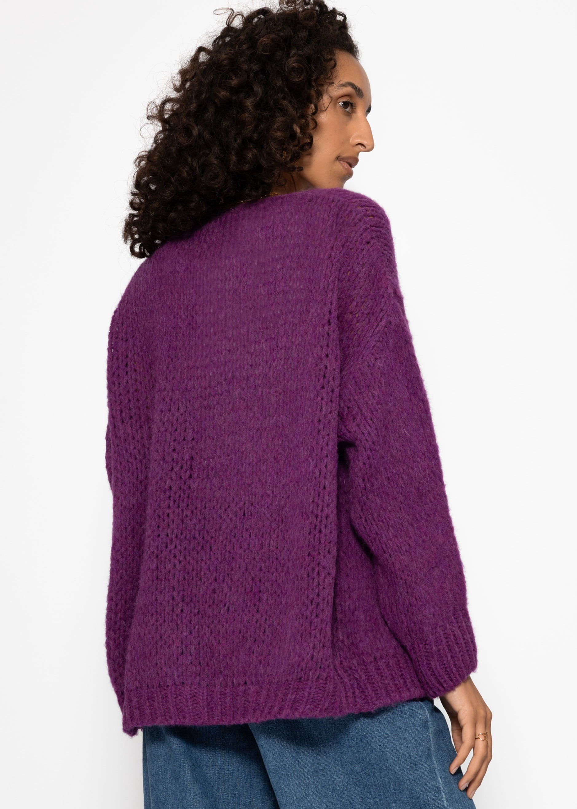 Oversize Cardigan - Plum