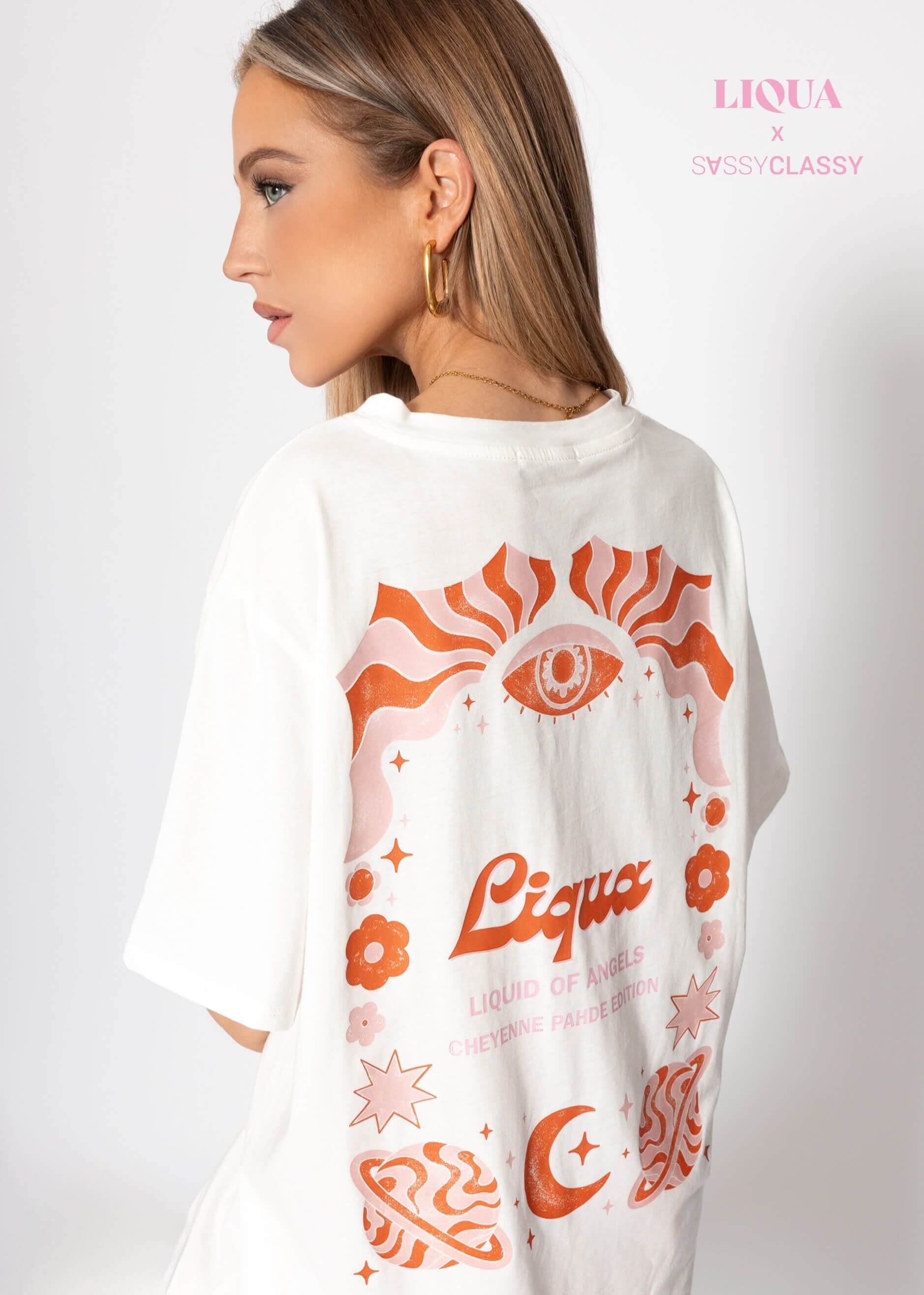 T-shirt MIT "Liqua" -print - Offwhite