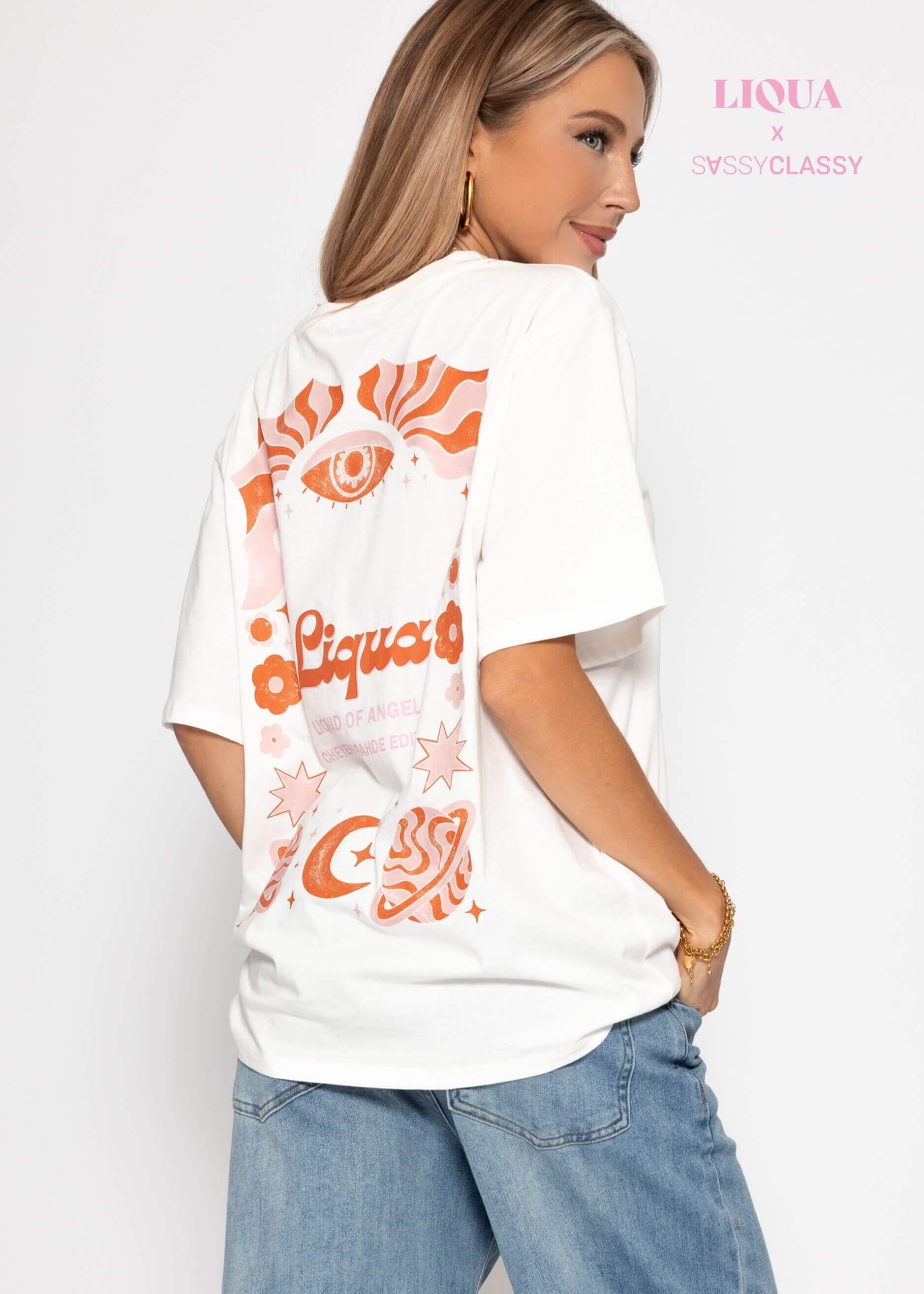 T-shirt MIT "Liqua" -print - Offwhite